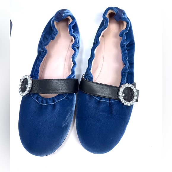 J.Crew Velvet Mary Jane flats crystal buckle 7.5 - Picture 3 of 9